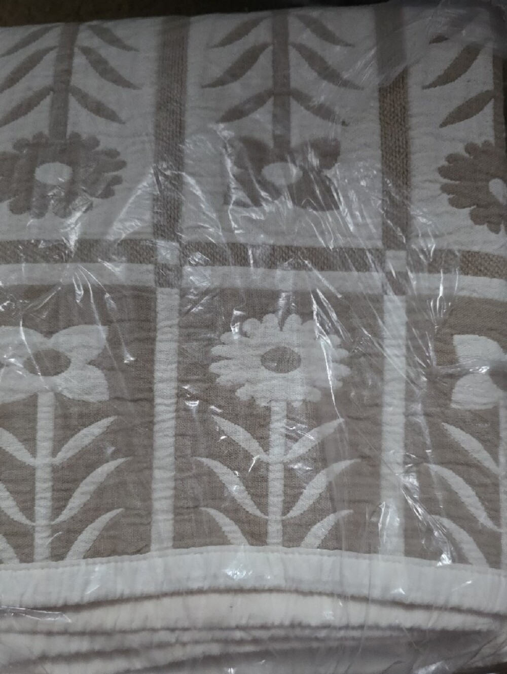 Quince Organic Cotton Jacquard Floral Sham Set - King - Toffee - Picture 5 of 5